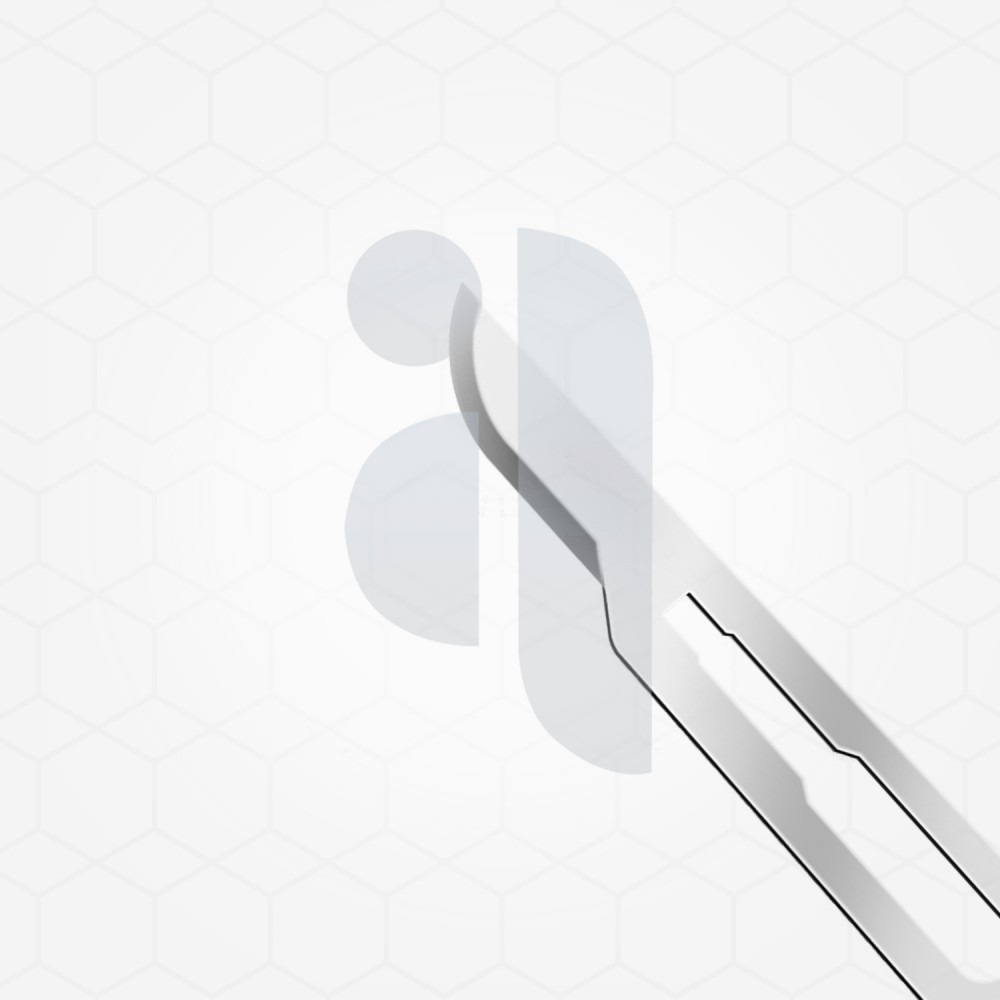 Carbon steel surgical blades, #15 blade size