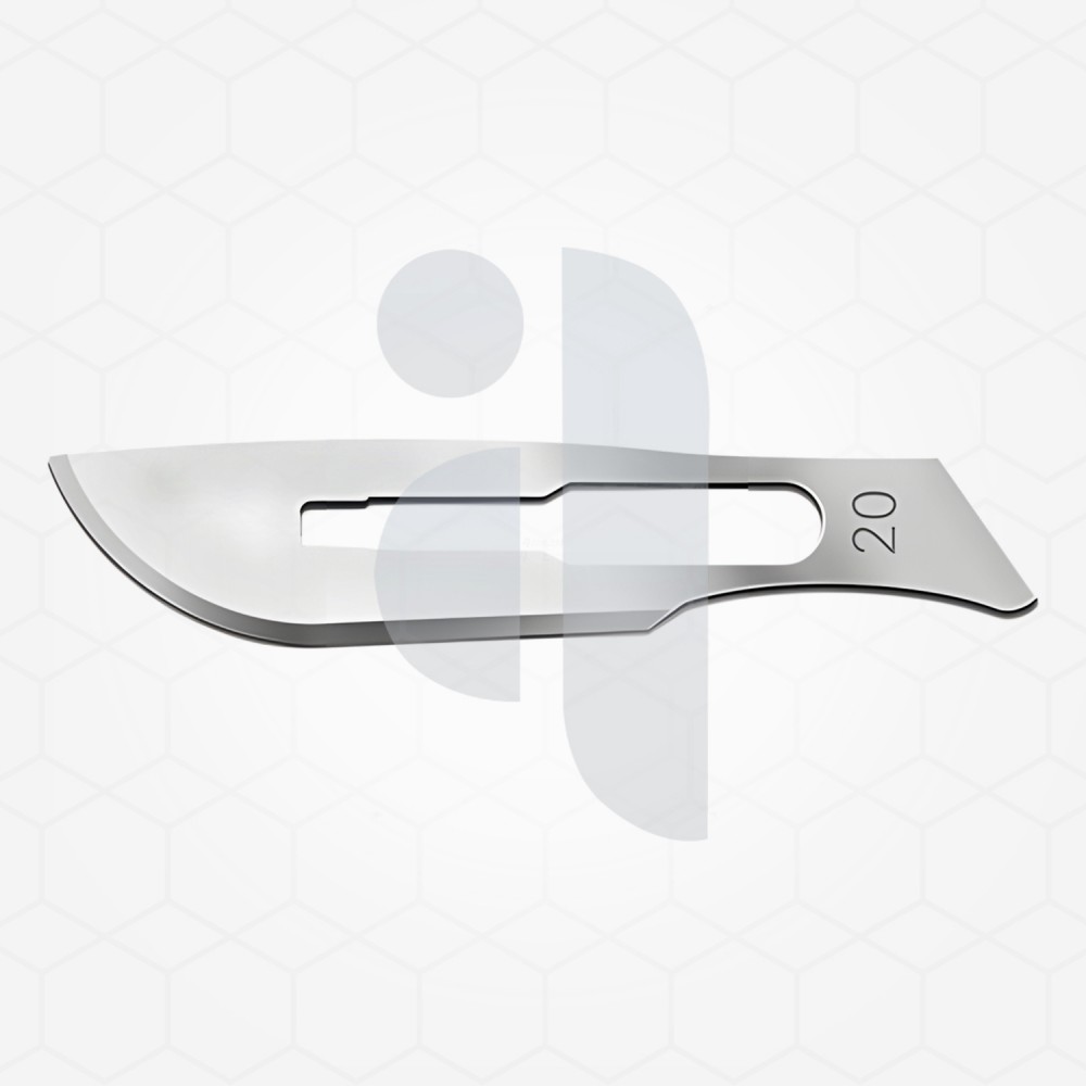 Carbon steel surgical blades, #20 blade size,