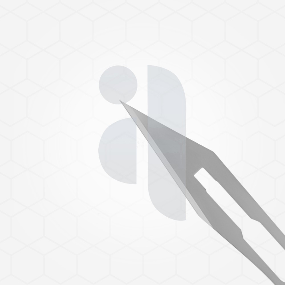 Carbon steel surgical blades, #25 blade size,