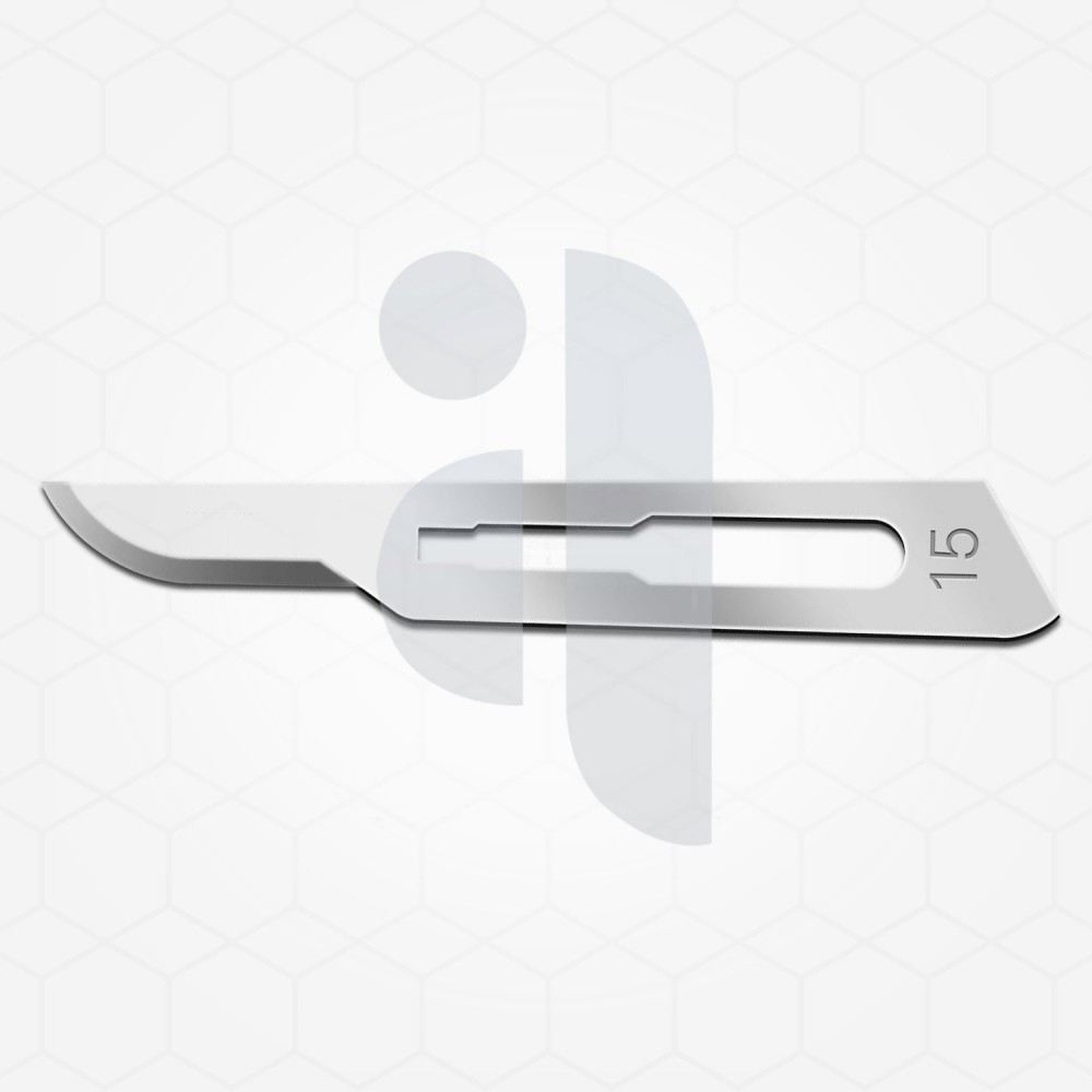 Stainless steel surgical blades, #15 blade size