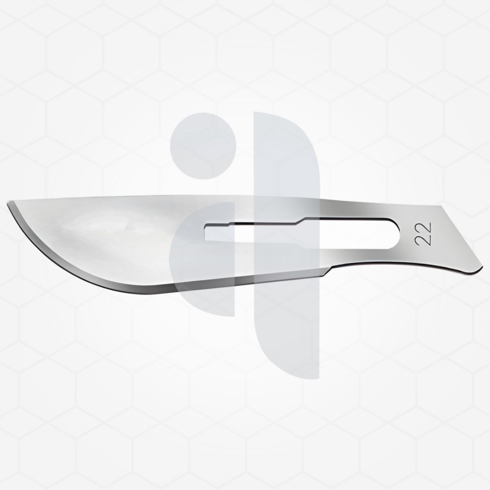 Stainless steel surgical blades, #22 blade size,